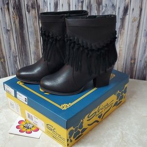 Sbicca Kathrin Black Fringe Boho Boots New 7